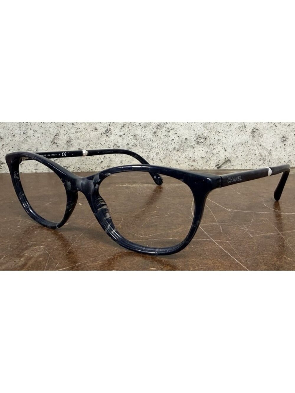 CHANEL CH 3377-H c.1637 Transparent Gray Pearl Eyeglasses Frames Italy 51-17-140